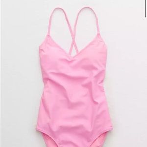 aerie one piece strappy back swimsuit